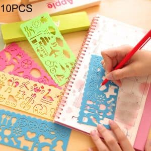10 PCS Candy Color Drawing Ruler Set for Art Sketchpad, Random Color • Creatively designed ruler template for art projects