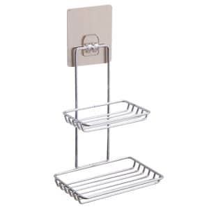 Innovative Stainless Steel Soap Stand with Magic Sticker for Bathroom Storage