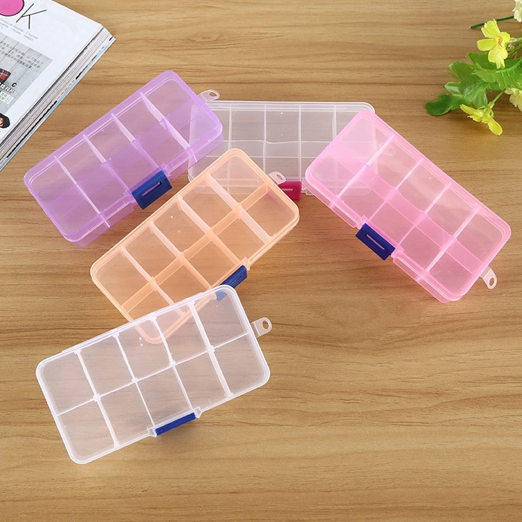 10 PCS Small Grid Plastic Jewelry Organizer Box, 10 Slots - Earrings, Hooks 2 10 Pcs Small Grid Plastic Jewelry Organizer Box, 10 Slots - Earrings, Hooks - Image 2
