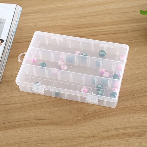 Grid Organizer Box for Jewelry - 24 Slots, Removable Dividers, Plastic Storage 4 Grid Organizer Box For Jewelry - 24 Slots, Removable Dividers, Plastic Storage - Image 4