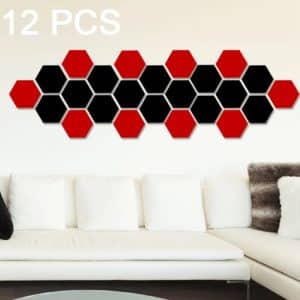 3D Hexagonal Mirror Wall Stickers - Set of 12, 8x8cm, Modern Home Decor