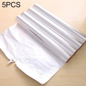 5-Piece 5m Bakest Aluminum Tin Foil Paper for Barbecue, High-Quality BBQ Paper