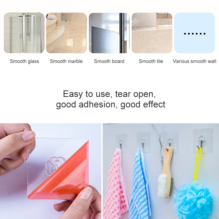 10pcs Thin Plum Shape Waterproof Adhesive Hook Set - Kitchen Wall Mount 5 10Pcs Thin Plum Shape Waterproof Adhesive Hook Set - Kitchen Wall Mount - Image 5
