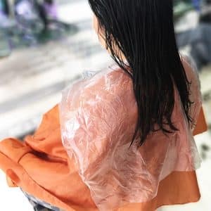 200 PCS Transparent Hair Coloring Shawl Cap for Hairdressing Salon