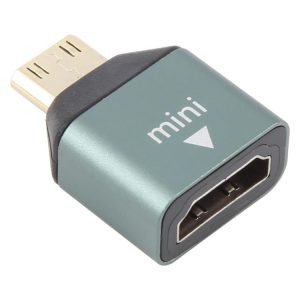 Enhance Connectivity: Gold Mini HDMI to HDMI Adapter – Male to Female
