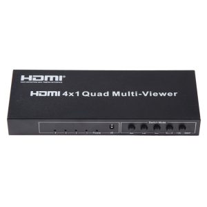 4-in-1 HDMI Quad Multi-viewer Switcher, Seamless Switcher, EU Plug