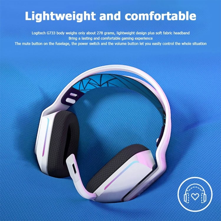 Logitech G733 LIGHTSPEED Wireless RGB Gaming Headset - Ultimate Gaming Companion 3 Wireless Gaming Headset With Lightweight Design, Comfortable Ear Cups, Noise Cancellation, And Volume Control, Ideal For Gaming And Multimedia Listening.