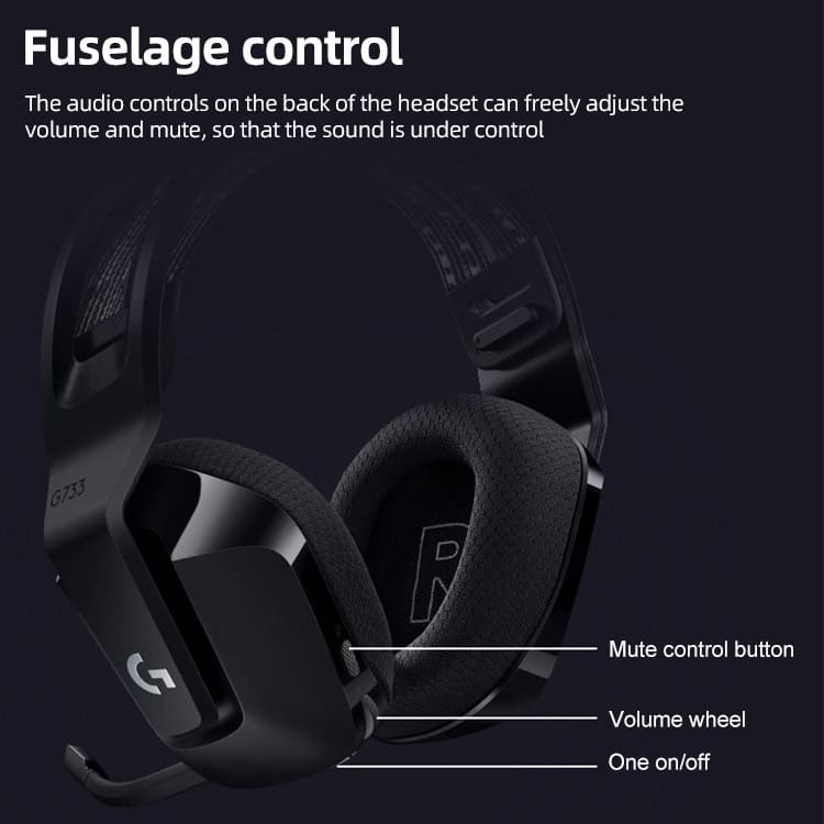 Logitech G733 LIGHTSPEED Wireless RGB Gaming Headset - Ultimate Gaming Companion 7 Gaming Headset With Adjustable Sound Controls, Mute Button, Volume Wheel, And Ergonomic Ear Cups For Immersive Audio Experience. Ideal For Gaming, Streaming, And Communication.