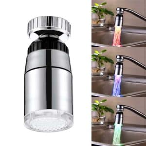 Glow Shower Faucet Light 3-color LED ABS Sensor, SDF-B9, 58x28mm, Interface 22mm