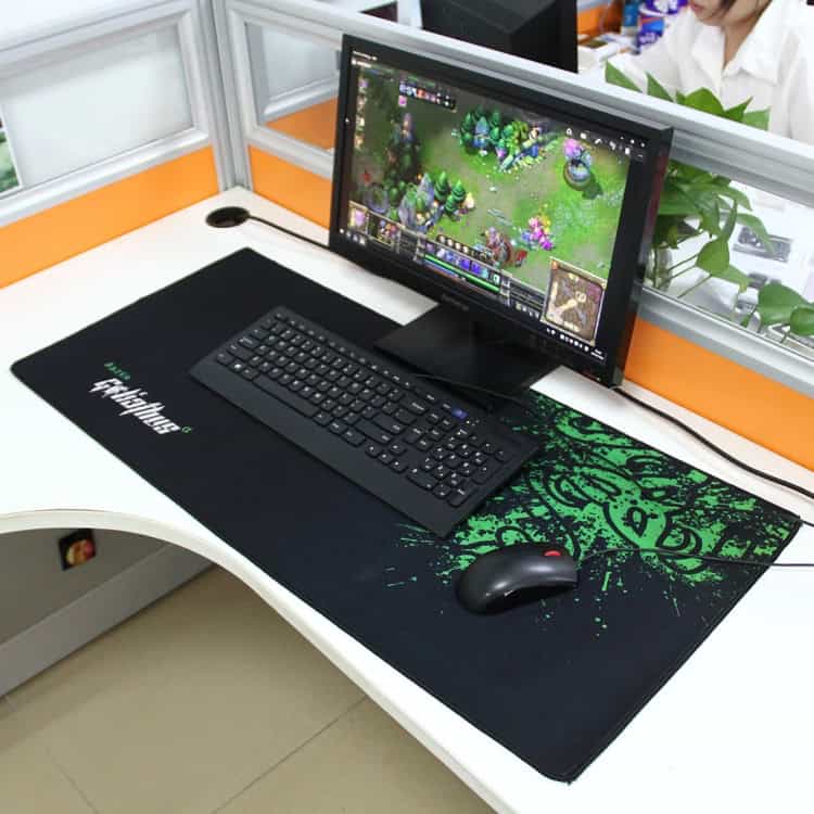 XL Gaming & Office Keyboard Mouse Pad - Enhanced Precision & Comfort, 90cm x 40cm 7 Gaming Computer Setup With Monitor, Keyboard, Mouse, And Large Mouse Pad, Ideal For Online Gaming And Esports At Syndmart.