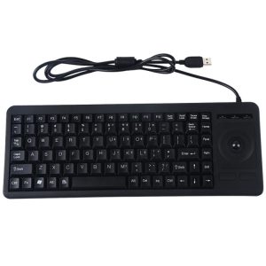 Wireless USB keyboard with touchpad and detachable cable, ideal for gaming, office work, and portable use. Compatible with multiple devices and perfect for remote control and multimedia navigation.