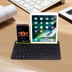Slim Design Bluetooth Keyboard with Phone Holder - 78 Keys Ultra-Slim Wireless