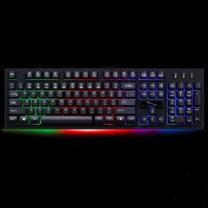 RGB backlit gaming keyboard with customizable LED lights for enhanced gameplay and productivity. Designed for gamers and tech enthusiasts seeking precision and style in their input devices.