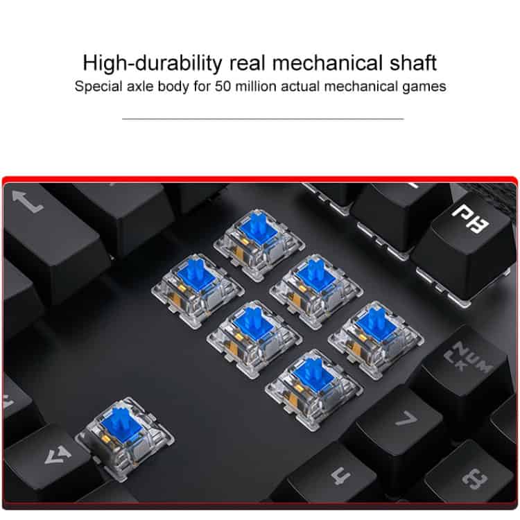YINDIAO Punk USB Gaming Keyboard, Tea Shaft, Mechanical, Electroplated LEDs 5 Yindiao Punk Usb Gaming Keyboard, Tea Shaft, Mechanical, Electroplated Leds - Image 5
