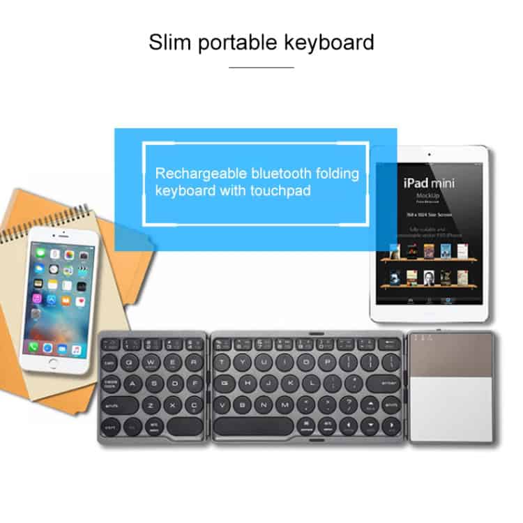 Wireless Bluetooth Keyboard with Touchpad, Rechargeable, Android/iOS/Windows Support 7 Wireless Bluetooth Keyboard With Touchpad, Rechargeable, Android/Ios/Windows Support - Image 7