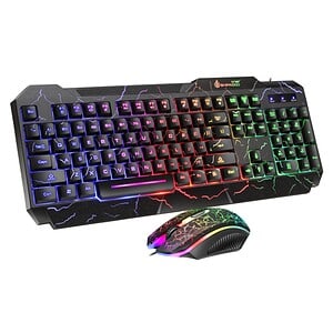 SHIPADOO D620 RGB Gaming Keyboard & Mouse Kit – Cracked Backlight, 104 keys