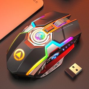 RGB gaming mouse with customizable LED lighting, ergonomic design, and wireless connectivity for enhanced gaming experience. Perfect for gamers seeking precision and style.