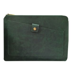 Executive Leather Zipper Bag for Laptops & Tablets up to 13.3" - Genuine & Stylish