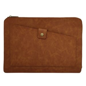 Genuine Leather 15.4" Business Laptop Zipper Bag - Stylish & Functional