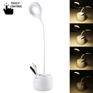 TGX-772 3-Grade Brightness LED Desk Lamp: Touch Dimmer, Eye Protection, Pen Holder