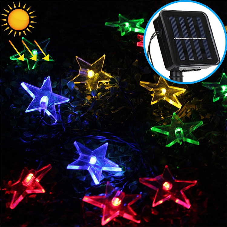Solar Star String Lights - 20 LEDs for Outdoor Christmas Festival Decor 1 Solar Star String Lights - 20 Leds For Outdoor Christmas Festival Decor