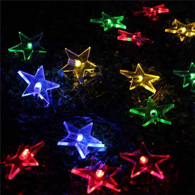 Solar Star String Lights - 20 LEDs for Outdoor Christmas Festival Decor 3 Solar Star String Lights - 20 Leds For Outdoor Christmas Festival Decor - Image 3