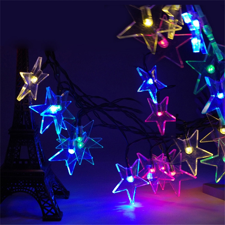 Solar Star String Lights - 20 LEDs for Outdoor Christmas Festival Decor 4 Solar Star String Lights - 20 Leds For Outdoor Christmas Festival Decor - Image 4