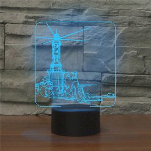 3D Colorful Lighthouse LED Table Lamp - 16 Colors Remote Control - Vivid Light Vision