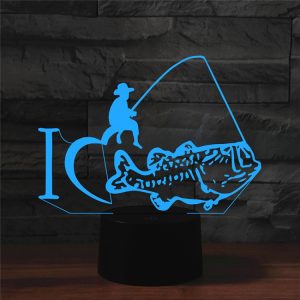 3D Colorful LED Fishing Shape Lamp - USB & Battery Powered