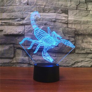 3D Colorful LED Scorpion Shape Table Lamp - USB Touch Version
