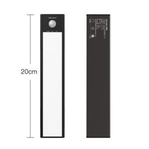 Yeelight LED light bar with a motion sensor, measuring 20cm in length, in a sleek black design.