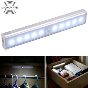 Intelligent Motion Sensor LED Cabinet Light - Battery-Powered, 1.8W, 10 White LEDs