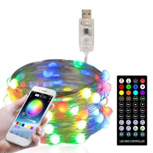 20m 200 LEDs Bluetooth Control Christmas Copper Wire String Light