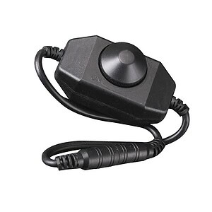 Black power switch with cord and rotary knob for electronic appliances and devices, ideal for remote-controlled power management and automation solutions.