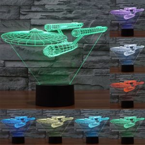 Star Trek 3D Touch LED Light - Colorful Battleship Style Desk Night Lamp