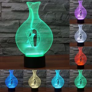 3D Touch LED Desk Lamp: 7 Color Bird Cage Night Light - Creative Visual Design