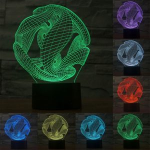 3D Touch LED Lamp with 7 Color Discoloration - Creative Visual Stereo Night Light