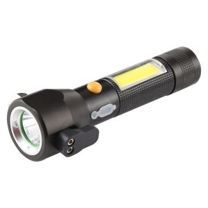10W Rechargeable LED Flashlight: 450 Lumens, Waterproof, Safety Hammer