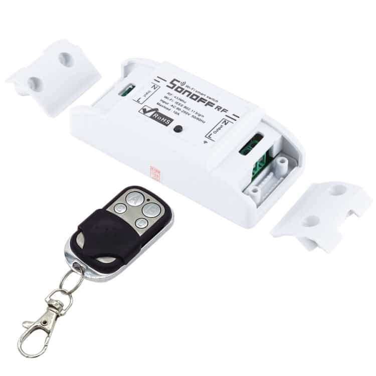 Smart Sonoff Wireless Switch: WiFi Timer & Remote Control 4 Sonoff Rf Remote Control Switch With A Key Fob Remote And Mounting Accessories.