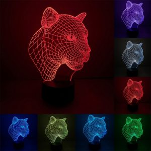 Leopard Style 3D Touch LED Light: 7 Color Creative Lamp for Visual Stereo Experience