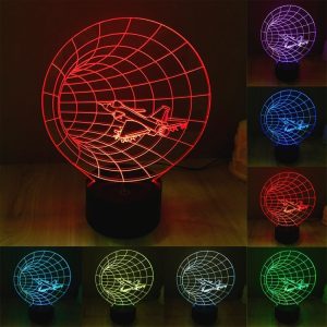 3D Touch LED Night Light - 7 Color Creative Visual Stereo Lamp, Switch Controlled