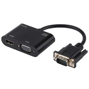 VGA to HDMI + VGA 15 Pin HDTV Adapter Converter with Audio - Enhance Your Viewing Experience