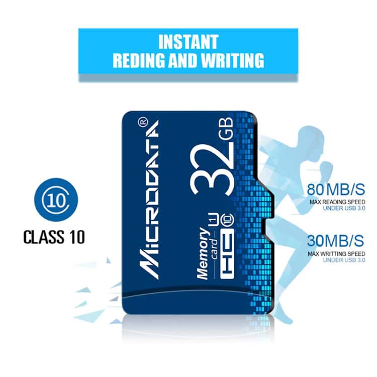 16GB U1 Blue TF Memory Card - High-Speed Data Storage Solution for Everyday Use 4 High-Speed 32Gb Microsd Card With Fast Reading And Writing Speeds, Ideal For Mobile Devices And Data Storage. Suitable For Smartphones, Tablets, And Digital Cameras, Supporting Up To 80Mb/S Read And 30Mb/S Write.