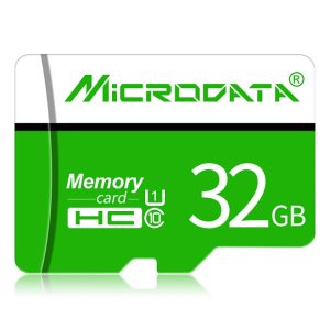 Microdata 32GB SD memory card for digital storage and data transfer.