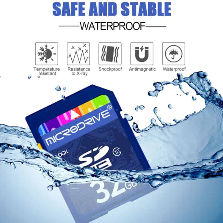 High-Speed 64GB SD Memory Card for All Digital Devices • Class 10 • Microdrive 4 High-Quality Sd Card Waterproof And Shockproof With Temperature Resistance, Anti-Magnetic Features, And Durability For Safe Data Storage From Syndmart.