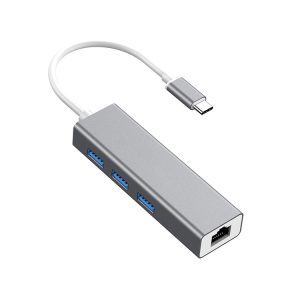 USB-C to Fast Ethernet RJ45 & 3 x USB 3.0 Adapter Hub | High-Speed Connectivity