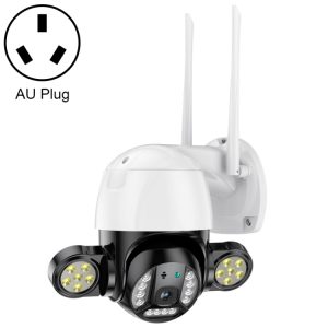 AU power plug compatible wireless security camera with night vision, motion detection, and dual antennas for reliable wireless connectivity - ideal for home surveillance.