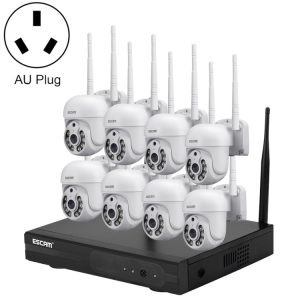 Wireless security camera system with multiple surveillance cameras and remote monitoring, ideal for home or business security, featuring easy setup and durable design.