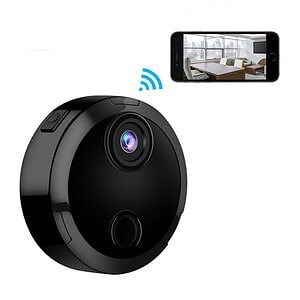 Wireless security camera with live streaming to smartphone for home monitoring and surveillance. Compact, easy-to-use device designed for real-time remote security surveillance.