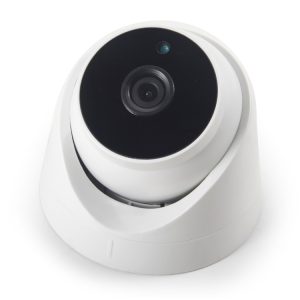 Wireless security camera for home and business surveillance, modern IP camera with night vision and motion detection.